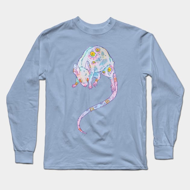 Eyeball Rat Long Sleeve T-Shirt by Rosie Bug Art